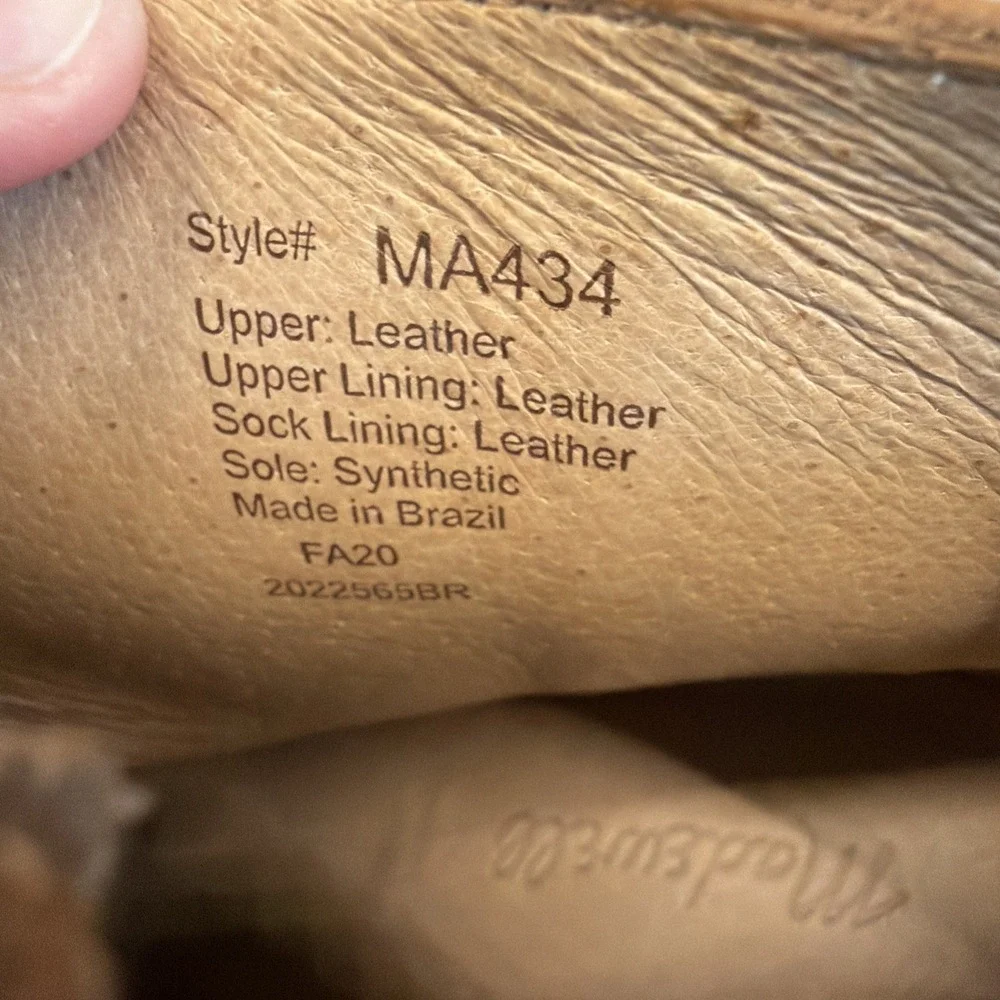 Madewell The Rosie Ankle Leather Bootie Side Zip Brown MA434 Women's Size 8.5